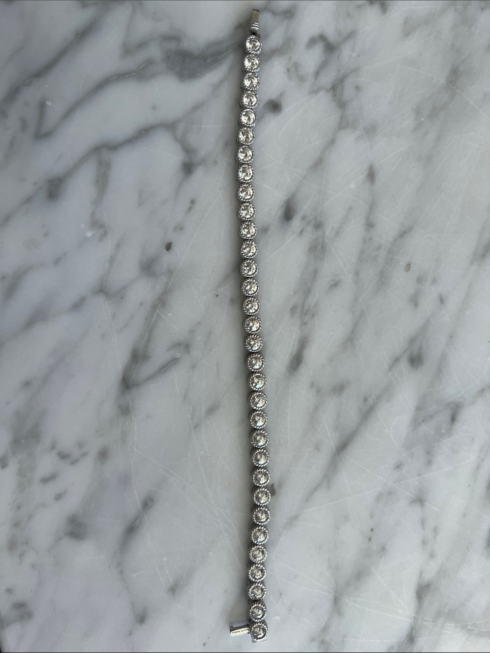 Judith Ripka Silver Crystal Station Bracelet
